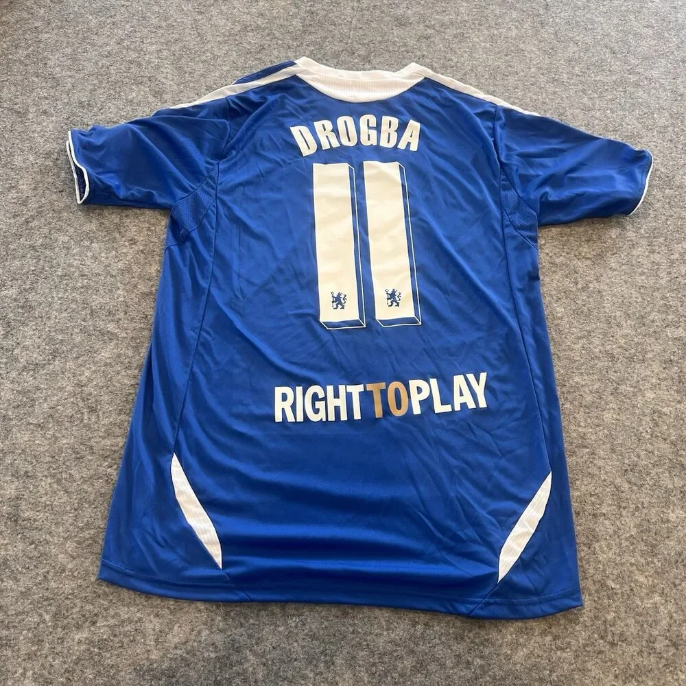 2012 Adidas Adult Medium Blue Chelsea #11 Didier Drogba Soccer Football Jersey